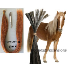Pre bonded horse tail hair extensions Flat tip 28 inches inches ( 71cm) 10PK
